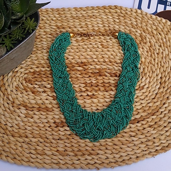 Boho Tribal Braided Seed Bead Statement Necklace - Picture 1 of 4